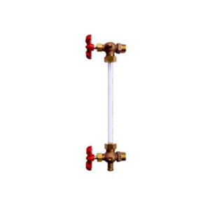 gauge glass with brass fixtures