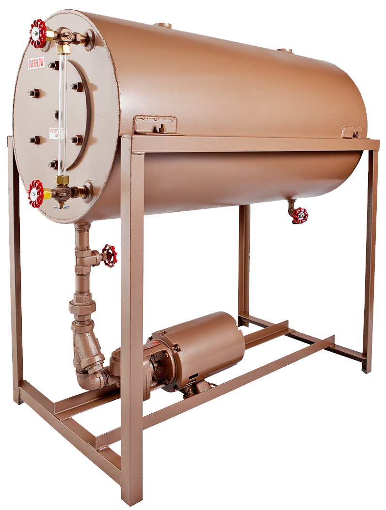 Condensate return system with receiver tank and pump for boiler feed applications