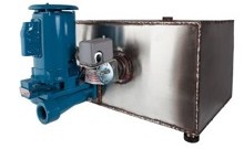 Low-profile condensate receiver system with tank and pump